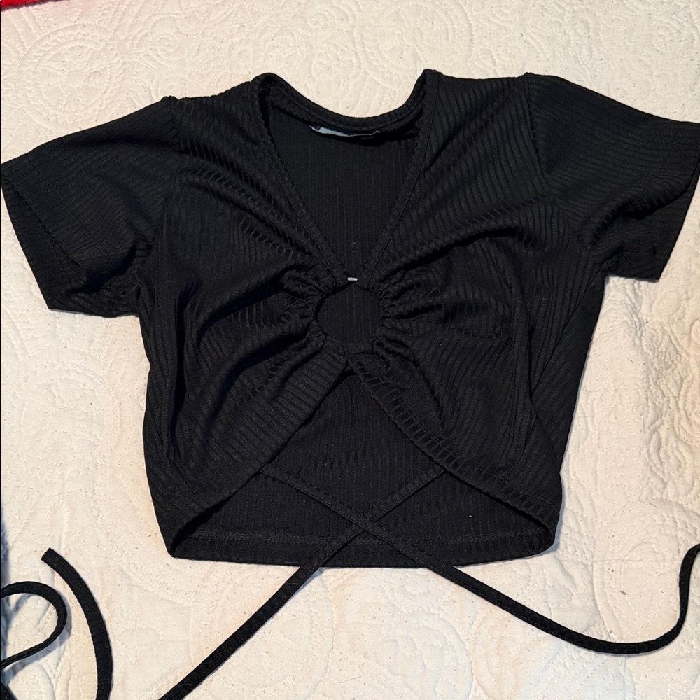 Black Women's Wrap Top